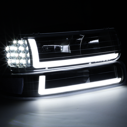 Clear Corner Headlight Bumper Lamp[LED LIGHT BAR DRL] for 99-02 Chevy Silverado - Picture 6 of 10