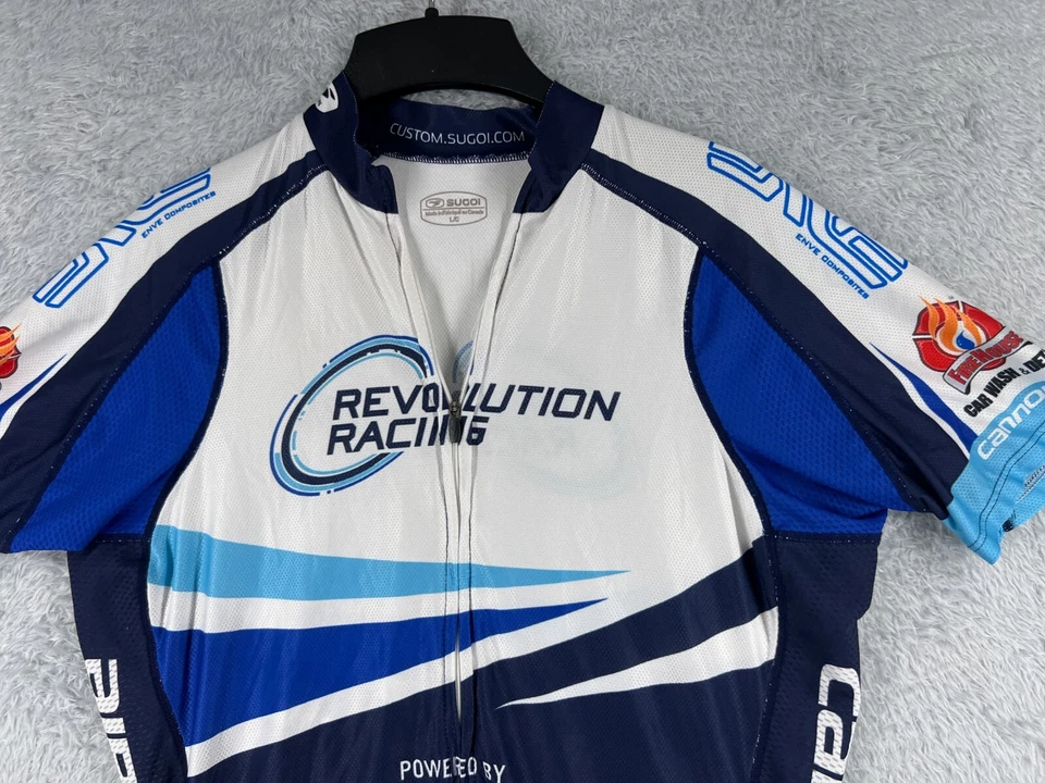 Camiseta deportiva de ciclismo Sugoi para mujer grande blanca azul cremallera completa Café Rio 100 % poliéster Foto 4 de 4