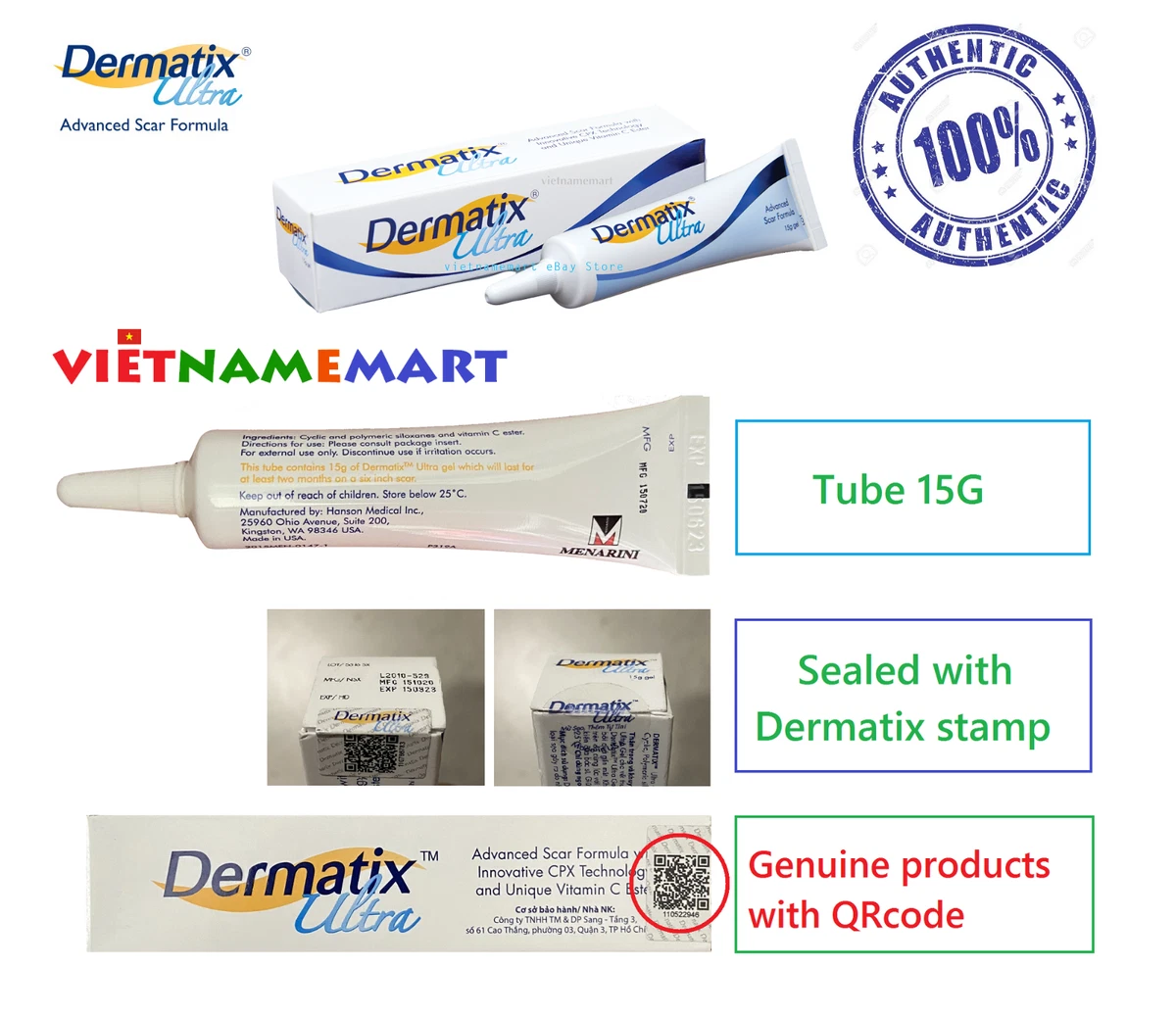 Dermatix Ultra Advanced Scar Gel 15g Surgery Keloid Wounds 100 Authentic