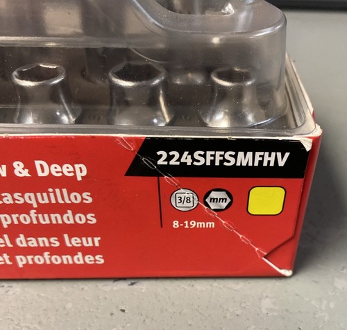 Herramientas Snap-on 224SFFSMFHV 3/8" métrico 24 piezas enchufe poco profundo/profundo *Falta 1* - Imagen 8 de 9