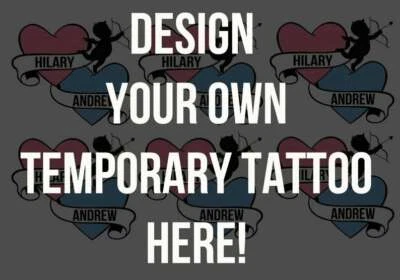 INKWEAR Custom Temporary Tattoos- A5 Sheet Full Of Your Own Tattoo Designs