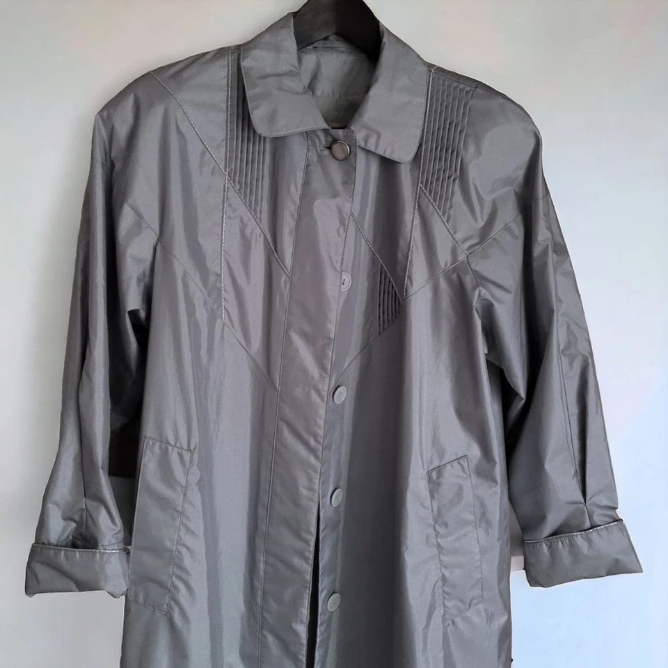 Винтажный J. Галерея качели плащ мягкий металлик серебро SZ США 7/8 средний - Изображение 3 из 4