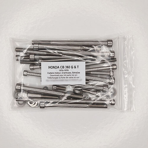 Kit vis carter moteur Honda CL 360 Scrambler 1974-1976 en acier inox n°3