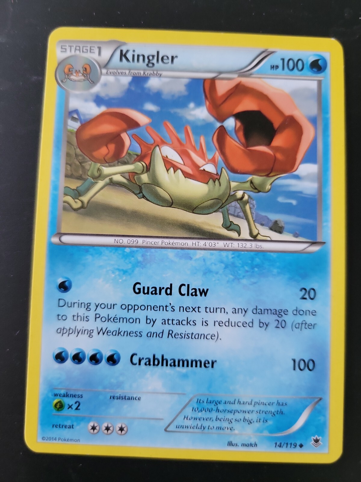 Pokemon TCG Card 2014 XY Phantom Forces - Kingler 14/119