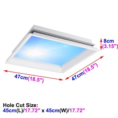 Pannello 72 W Apparecchio Luce Apparecchio Da Soffitto Dimmerabile Sole Blu Luce Cielo Corridoio - Foto 26 di 28