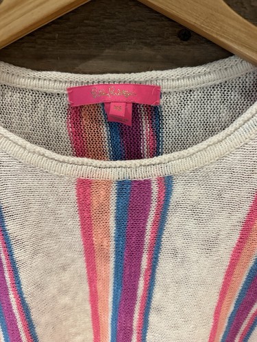 Lilly Pulitzer Rozalia Stripe Cotton Sweater Tassels Wms XS - Picture 8 of 9