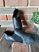 DANCE SHOE Balera black Leather Slip-On Jazz, womens Size 6.5 AD M