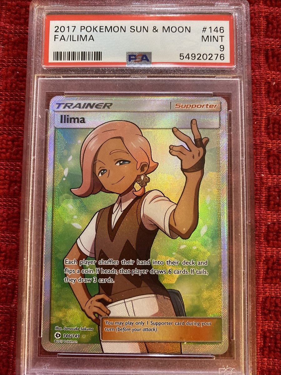 PSA 9 Mint llima 146/149 Sun & Moon Ultra Rare Full Art Trainer