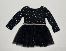 Cat  Jack Dress Girls 18 Months Tutu Black Silver Stars
