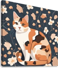 "CALICO CAT"  is an Original Gallery Wrapped Top Quality Giclee Canvas Print