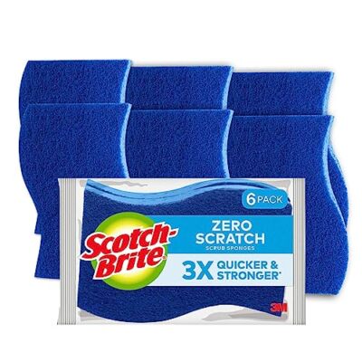Scotch-Brite Zero Scratch Scrub Sponges, 6 Kitchen Sponges for Washing Dishes ..