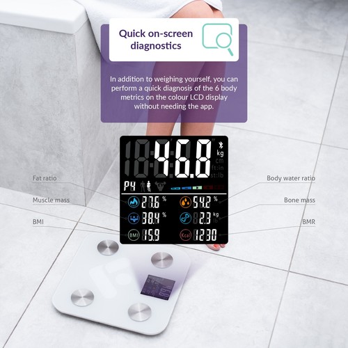 TrueLife FitScale W6 BT persönliche Bluetooth-Diagnosewaage - Bild 6 von 10