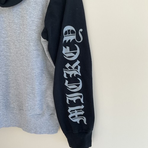 Disney Mickey Mouse Gray/Black Sweatshirt Hoodie Long Sleeve Size L Pullover - Picture 7 of 9