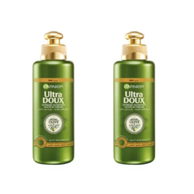 2X Garnier Ultra Doux Olive Mythic Extreme Nutrition Leave-In Cream, 200 Ml