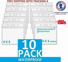 10Pc 4X3 in Clear soft Plastic ID Card Badge Holder Waterproof Business Case