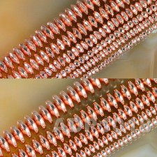 Natural Smooth  Faceted  Bright Rose Hematite Rondelle Gemstone Beads 16''