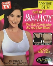 SET OF 3 BRA-TASTIC COMFORTABLE BRAS ASSORTED SIZES BRAND NEW IN BOX