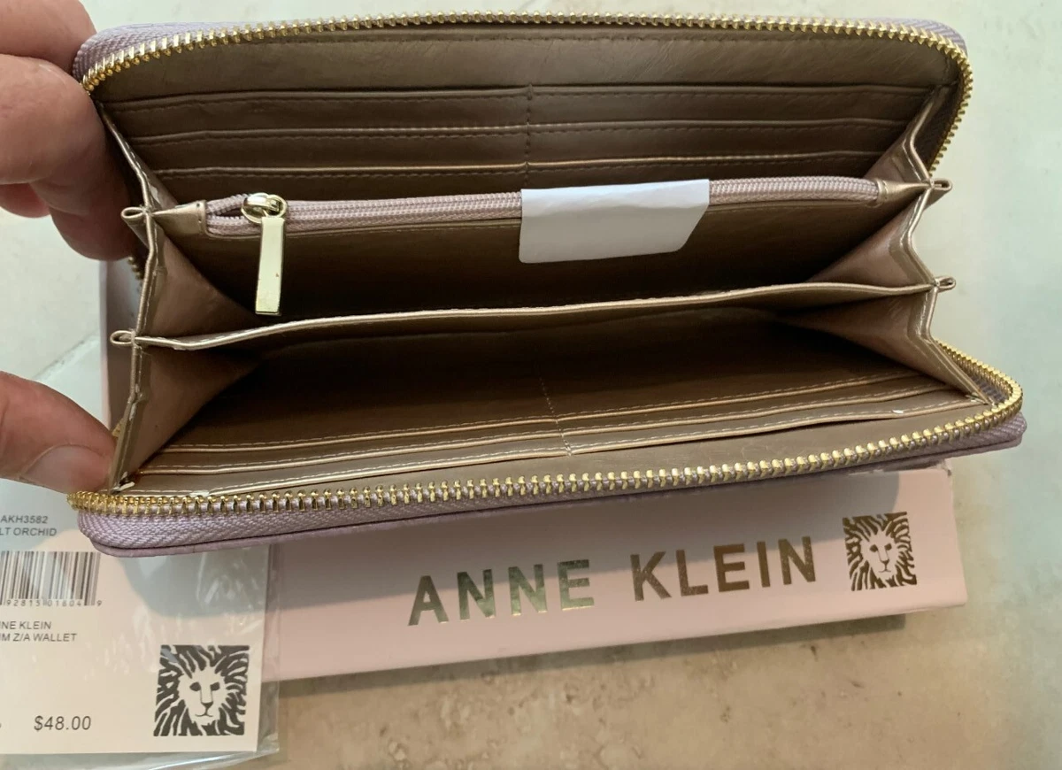 NEW/BOXED-ANNE KLEIN SLIM ZIP AROUND WALLET-LT ORCHID-$48 ORIG. RETAIL |  eBay