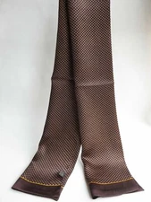 100 Silk Scarf Men Long Double Layer Neckerchief Cravat Light Brown
