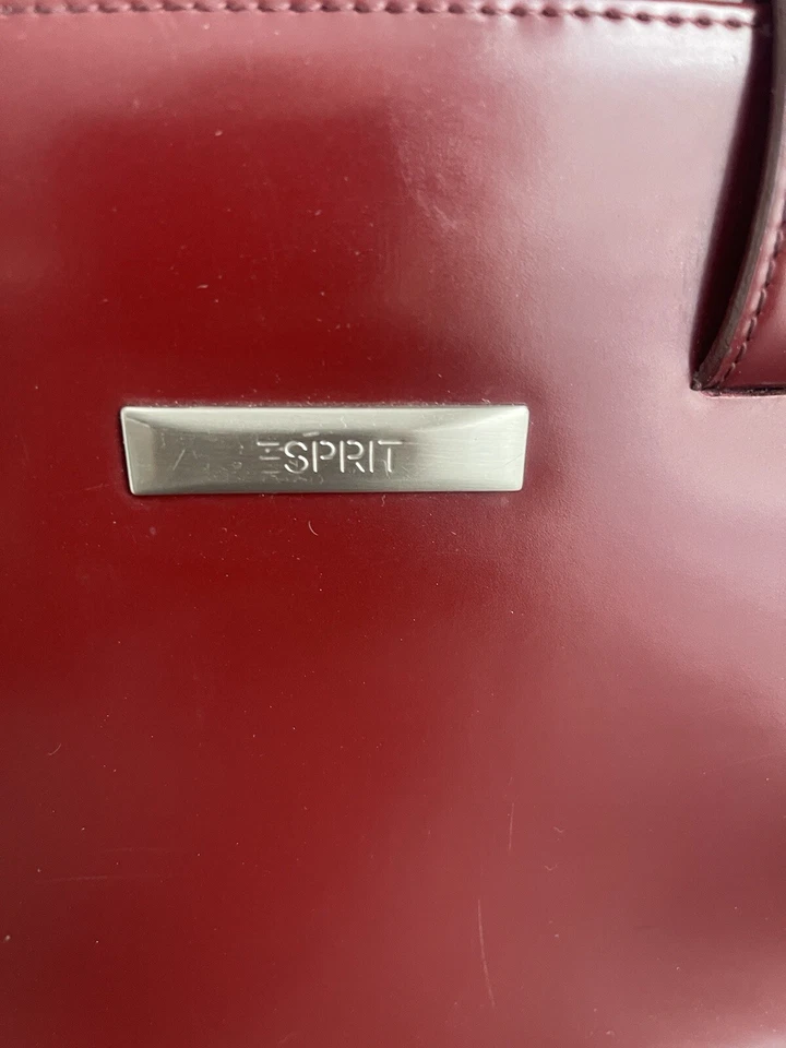 Bolso de Hombro Espirit Vintage Cuadrado Años 90 Rojo Cereza Pantalón Cuero Cartera Foto 3 de 4