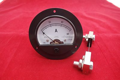 1X Round Analog Ammeter Panel AMP Current Meter Dia. 90mm with shunt DC 0-60A