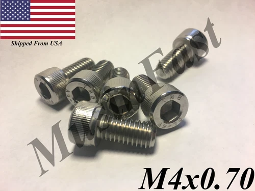 M4x0.7 Socket Head Cap Screw 8mm-40mm Stainless Steel 18-8 A2 ISO: 4762 DIN:912