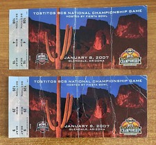 FLORIDA GATORS OHIO STATE BUCKEYES 2007 BCS CHAMPIONSHIP BOWL GAME FULL TICKETS