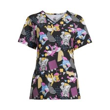 Tom and Jerry Women  s Allover Printed Scrub Top. Brand New. Sz Medium