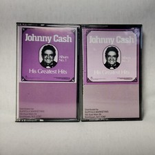 Johnny Cash, His Greatest Hits Cassette Album No. 1  2 1987 2 Tape Set NM