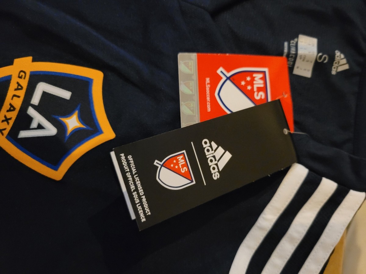 ADIDAS MLS LOS ANGELES GALAXY TEAM TRAINING JERSEY NAVY BLUE