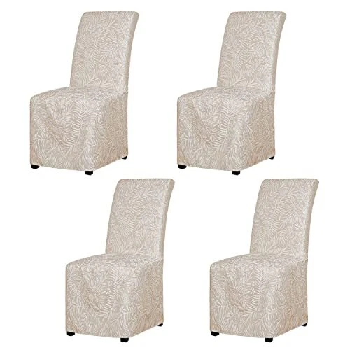 Easy Going Jacquard Dining Chair Cover Full Length Parson Chair
