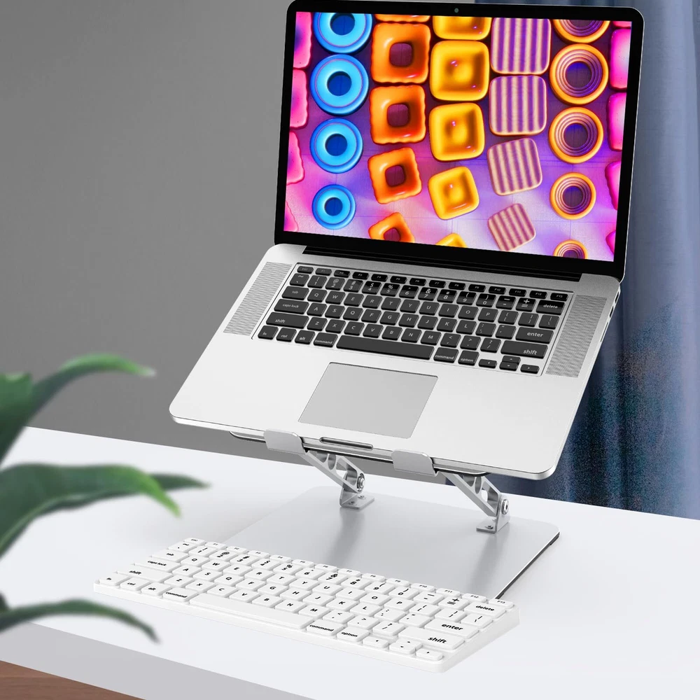 Laptop Stand for Desk, Adjustable Laptop Riser, Metal Laptop Holder Foldable ...