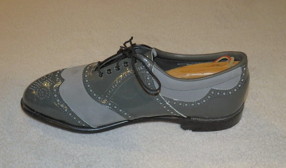 Zapatos de golf Etonic Tour Classic 7673 gris charol espectador 12E nuevos sin caja Foto 3 de 4