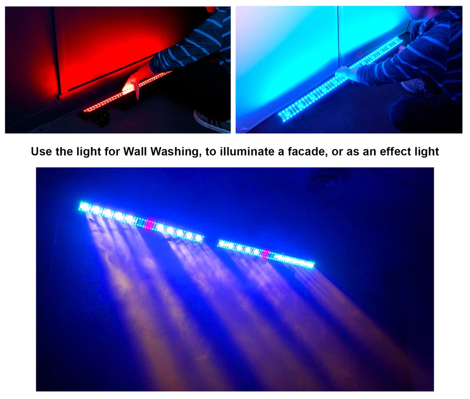 Barra híbrida Rockville Pixel batería alimentación tira de luz lavado lineal/estroboscópico/ciego Foto 3 de 4