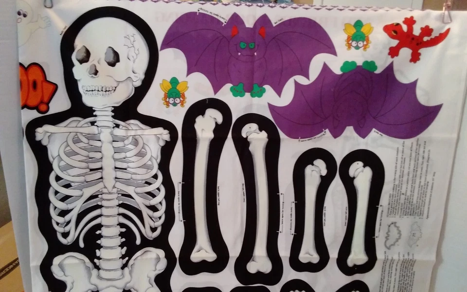Fabric Mr. Bones Friends Door Hanging Halloween Pattern Fabric Glow-In-the-Dark - Image 4 of 4