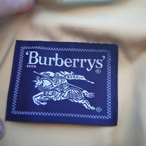 Vintage Burberrys Jacke Windbreaker Herren Zitrone Retro Herren gelber Mantel 90er Gr. 52 - Bild 10 von 12