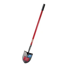 Bully Tools Point Shovel Round Steel Blade Reinforced Fiberglass Long Handle