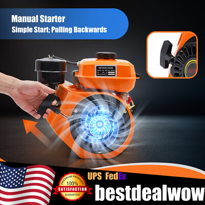 4 Stroke 3HP Diesel Engine OHV Motor Air-cooled Single Cylinder Pull Start 196cc
