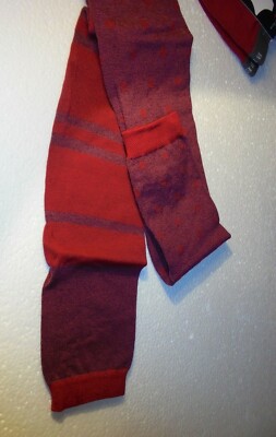 Leggings Opaques BERTHE AUX GRANDS PIEDS - Coton Bicolore Rouge Grenat/framboise - Neuf Avec étiquettes