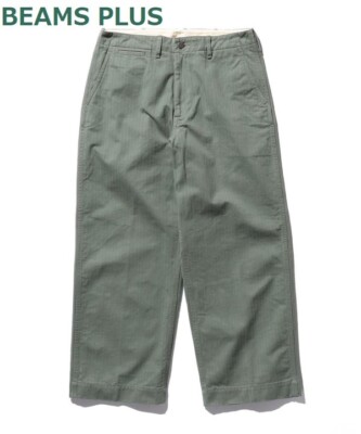 パンツ BEAMS PLUS MIL Trousers Herringbone SAGE s-l400.jpg