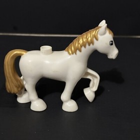 LEGO Duplo My First Circus 10504 Replacement Part Figure Horse White & Gold