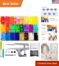 Convenient Plastic Snap Buttons Set: 460 Assorted Colors & Quick Install Pliers