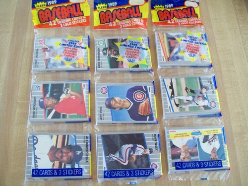 (3) 1989 Fleer Rack Packs Possible Griffey Jr. RC Randy Johnson Billy Ripken