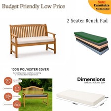 Budget Price 2 Seater Garden Bench Cushion 108x45x5cm Waterproof Patio Seat Pad