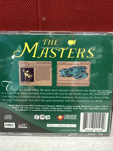 The Masters (Golf History) (PC-CD, 1995) for Windows Interactive Journey 60 yrs - Picture 2 of 3
