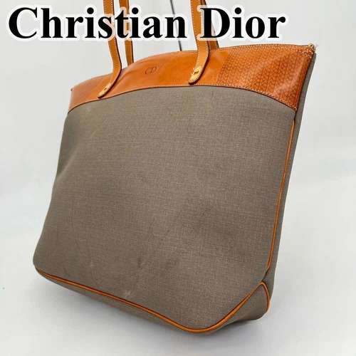 Sac fourre tout Christian Dior logo CD cuir PVC gaufré authentique