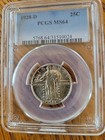 1928-D Standing Liberty Quarter Pcgs Ms64