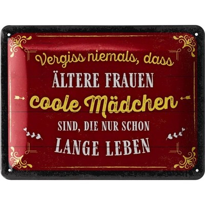 LANOLU Blechschild Coole Mädchen Humor Retro Vintage - 15x20cm