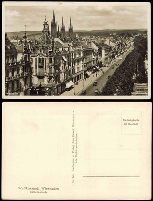 Postcard Wiesbaden Wilhelmstraße - photo card 1930