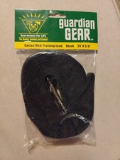 Guardian Gear Cotton Web Dog Training Lead 20'x5/8", Black